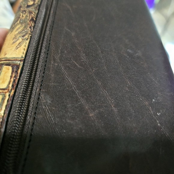 RARE First Edition Brahmin Checkbook Wallet CHOCOLATE COPA CABANA Leathe… - Picture 5 of 5